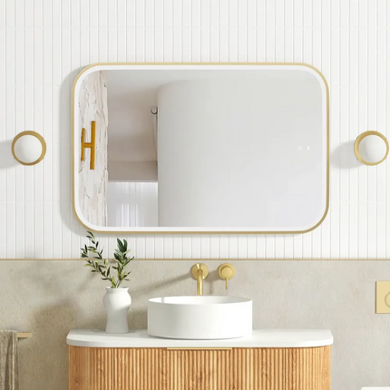 Otti Newport LED Frame Mirror Soft Rectangle 900X600/1500X750 Brushed Gold