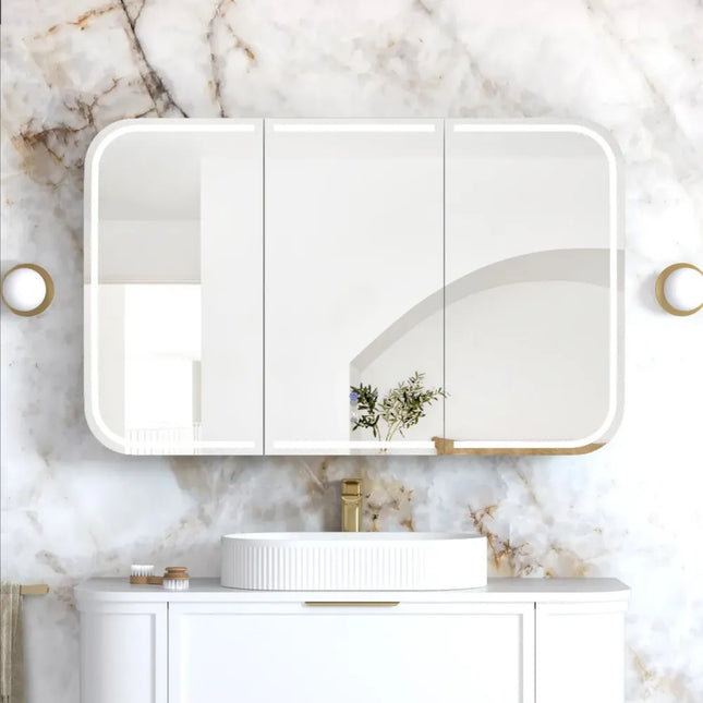 Otti LED Novo Soft Square Shaving Cabinet 1200X750/1500X750 Matte White Premium Edition