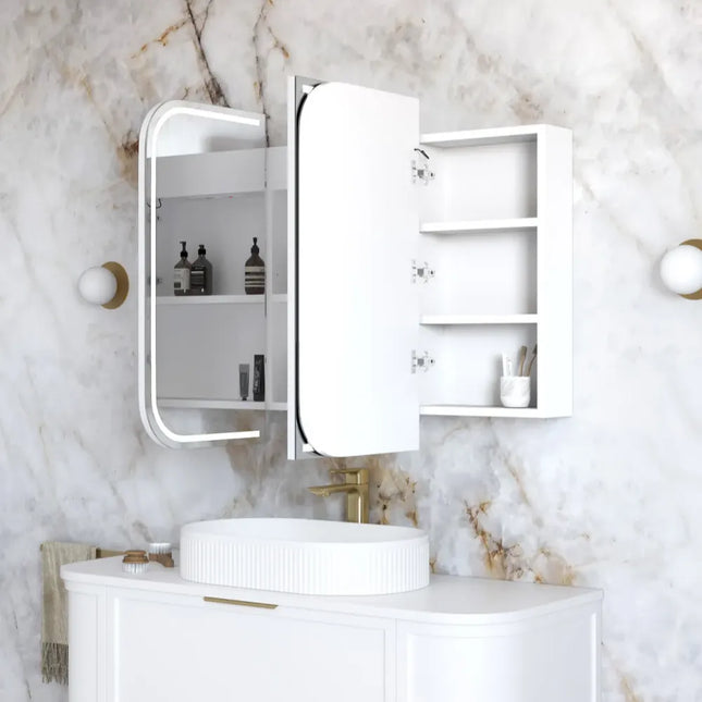 Otti LED Novo Soft Square Shaving Cabinet 1200X750/1500X750 Matte White Premium Edition