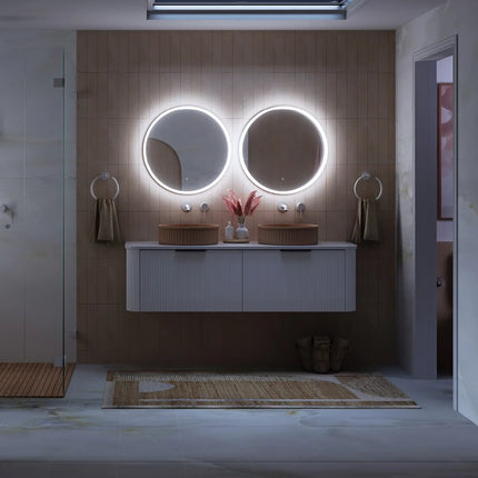 Fienza Sansa Round LED Framed Mirror, 2 Sizes