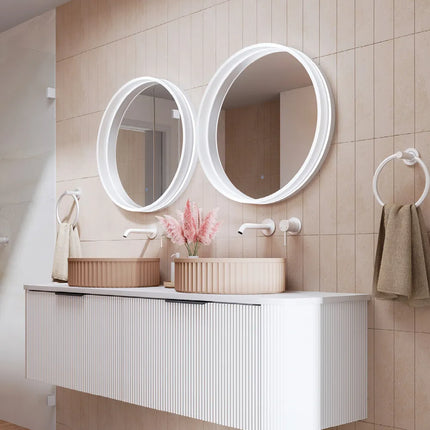 Fienza Sansa Round LED Framed Mirror, 2 Sizes