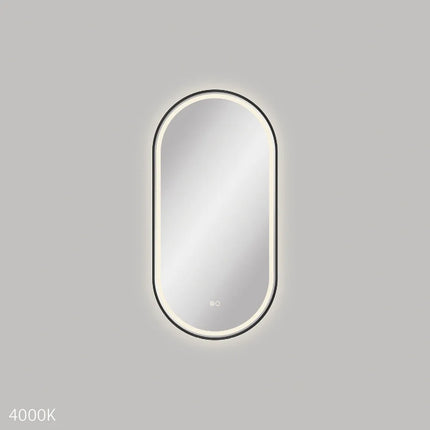 Fienza Empire LED Framed Mirror 450 x 900mm Matte Black ,