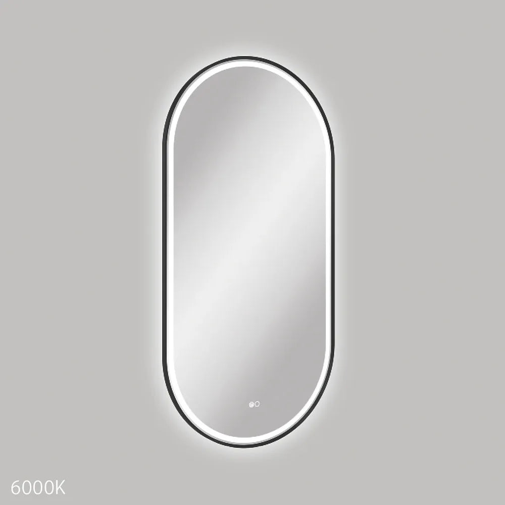 Fienza Empire LED Framed Mirror 600 x 1200mm Matte Black ,