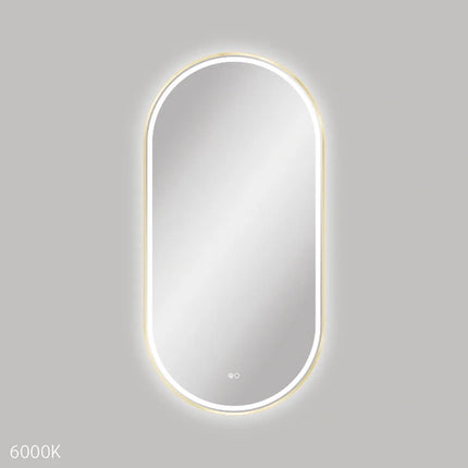 Fienza Empire LED Framed Mirror 600 x 1200mm Brass Gold ,