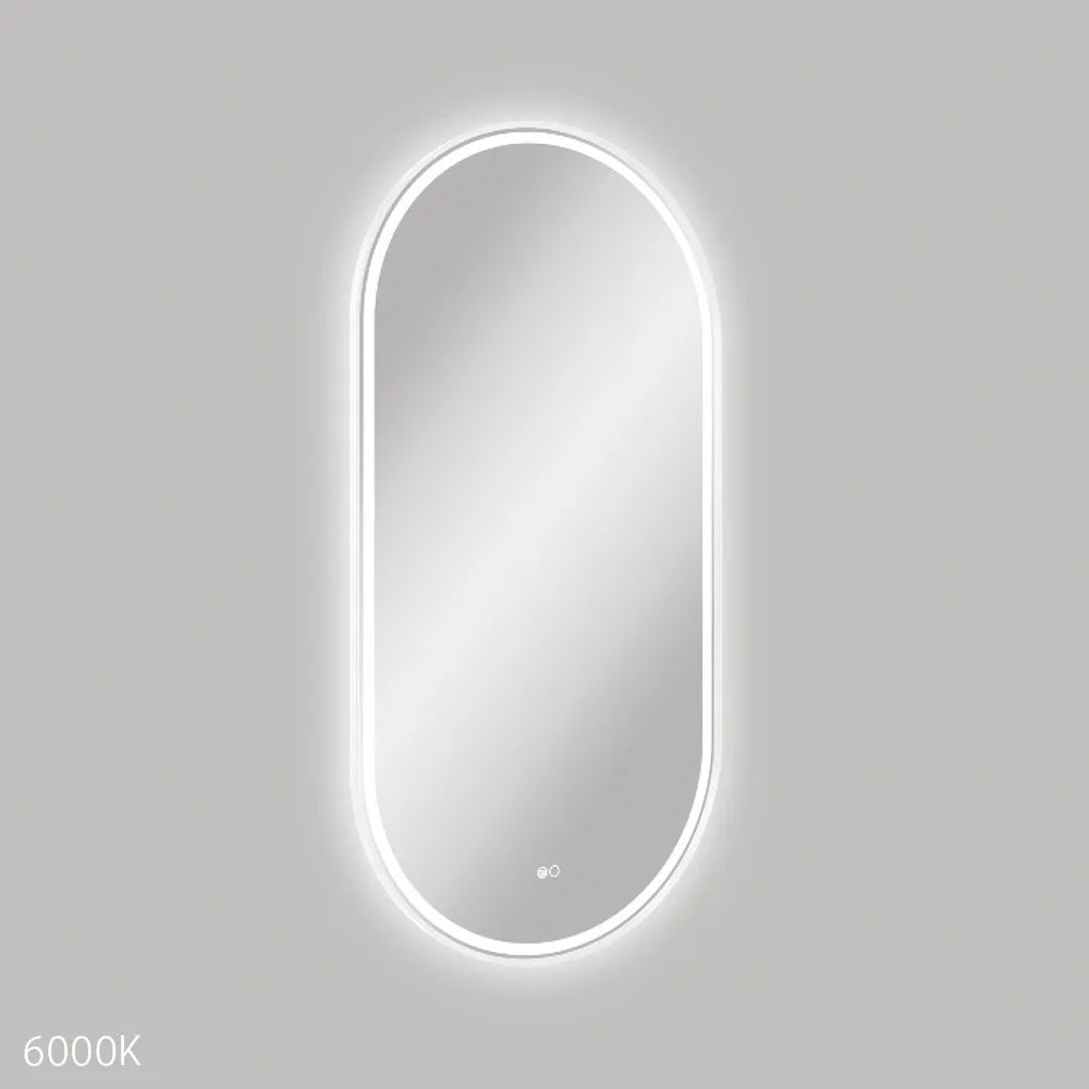 Fienza Empire LED Framed Mirror 600 x 1200mm Matte White ,