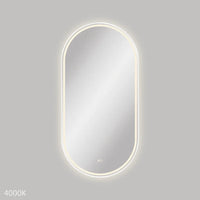 Fienza Empire LED Framed Mirror 600 x 1200mm Matte White ,