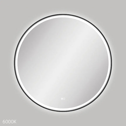Fienza Reba LED Framed Mirror Matte Black , 900mm