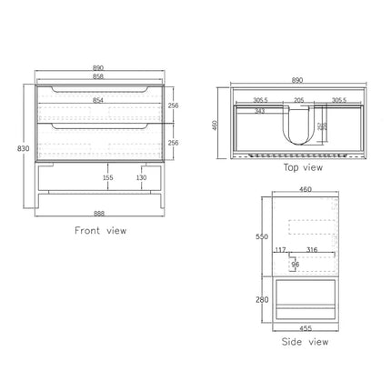 Otti Bruno Wall Hung Vanity Legs in Colours