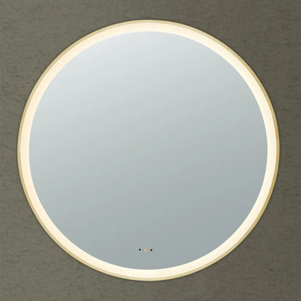 Diana Iron Framed Round LED Mirror Electroplated Coated Brushed Gold