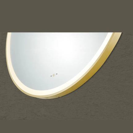 Diana Iron Framed Round LED Mirror Electroplated Coated Brushed Gold