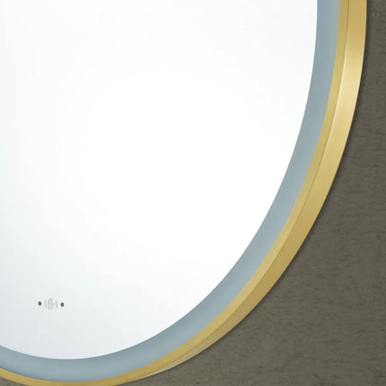 Diana Iron Framed Round LED Mirror Electroplated Coated Brushed Gold