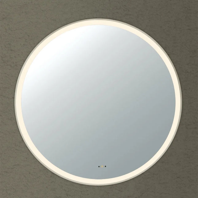 Diana Iron Framed Round LED Mirror Electroplated Coated Brushed Nickel