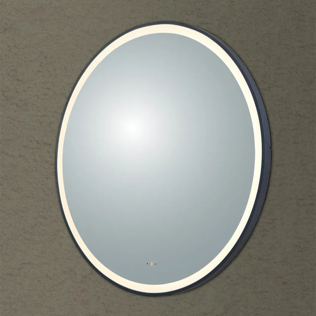 Diana Iron Framed Round LED Mirror Powder Coated Matte Black