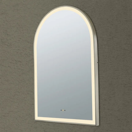 Audrey Iron Framed Arch LED Mirror Brushed Nickel