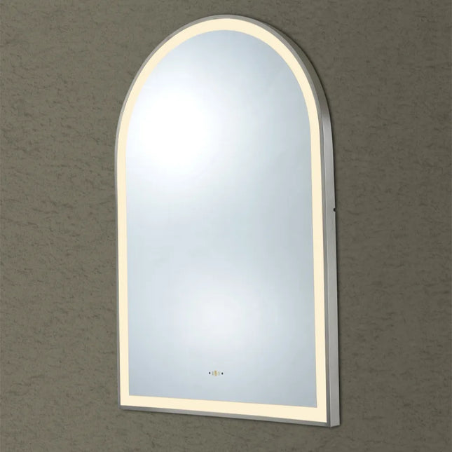 Audrey Iron Framed Arch LED Mirror Gun Metal Grey