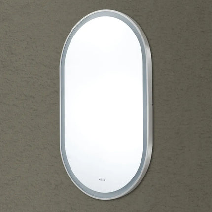 Vivo Iron Framed Oval LED Mirror Brushed Nickel