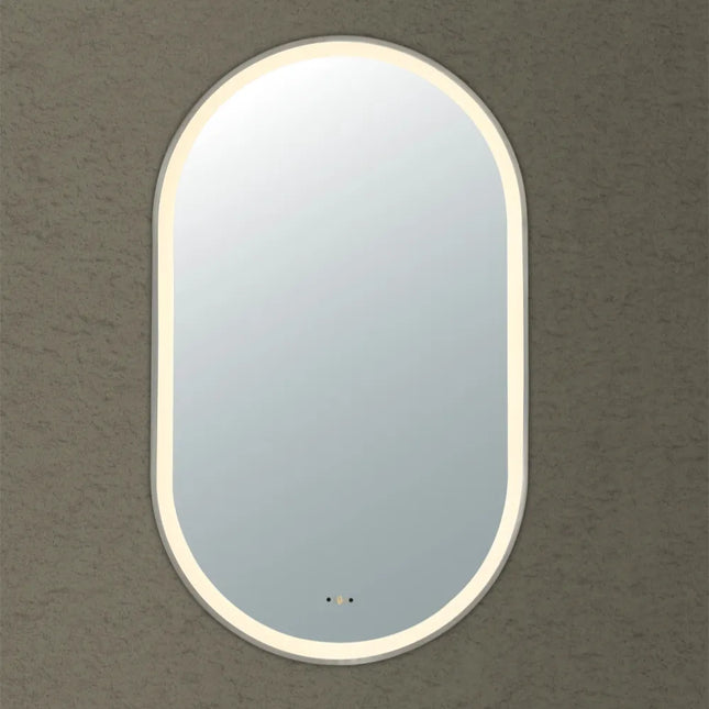 Vivo Iron Framed Oval LED Mirror Brushed Nickel