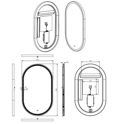 Vivo Iron Framed Oval LED Mirror Brushed Gold