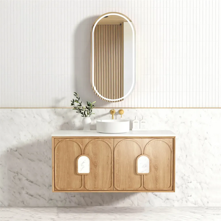 Otti Laguna Wall Hung Vanity American Natural Oak 1190X460X550