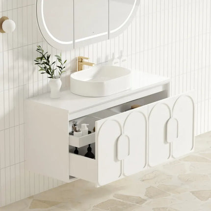 Otti Laguna Wall Hung Vanity Matte White 1190X460X550