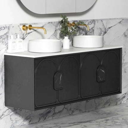 Otti Laguna Mark II Wall Hung Vanity Black Oak 1490X460X550
