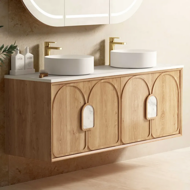 Otti Laguna Wall Hung Vanity American Natural Oak 1490X460X550