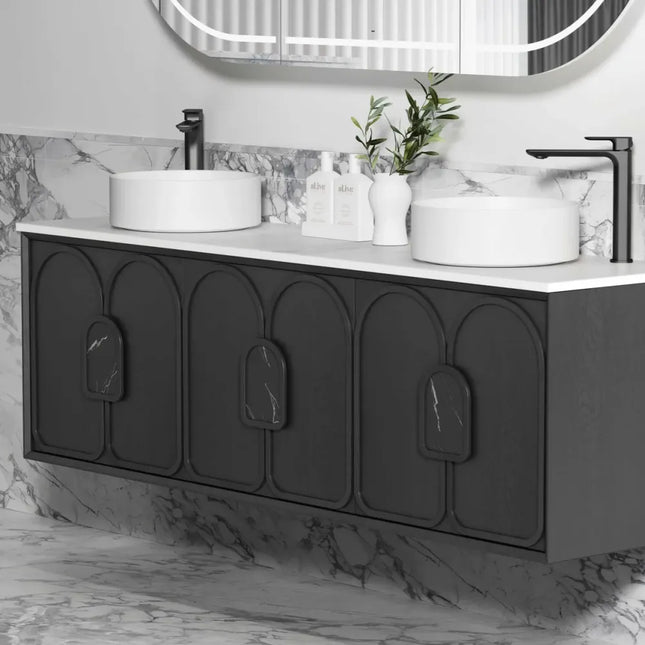 Otti Laguna Mark II Wall Hung Vanity Black Oak 1790X460X550