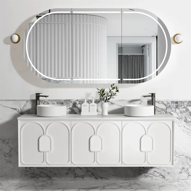 Otti Laguna Wall Hung Vanity Matte White 1790X460X550