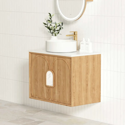 Otti Laguna Wall Hung Vanity American Natural Oak 590X460X550