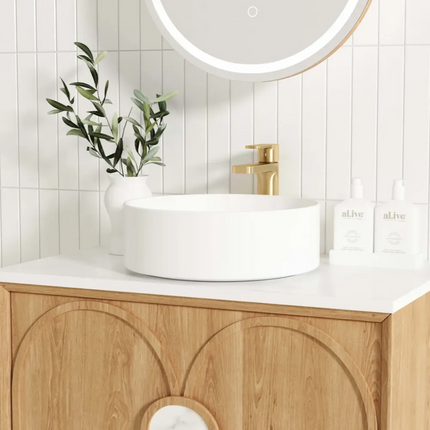 Otti Laguna Wall Hung Vanity American Natural Oak 590X460X550