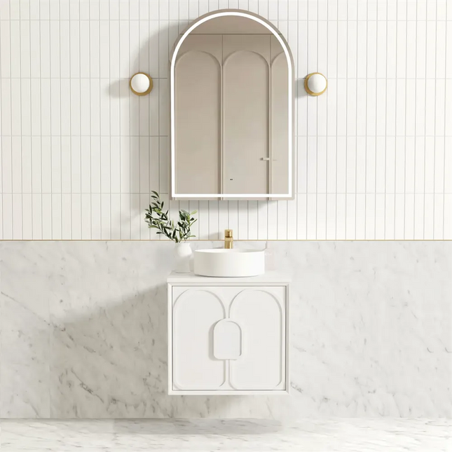 Otti Laguna Wall Hung Vanity Matte White 590X460X550