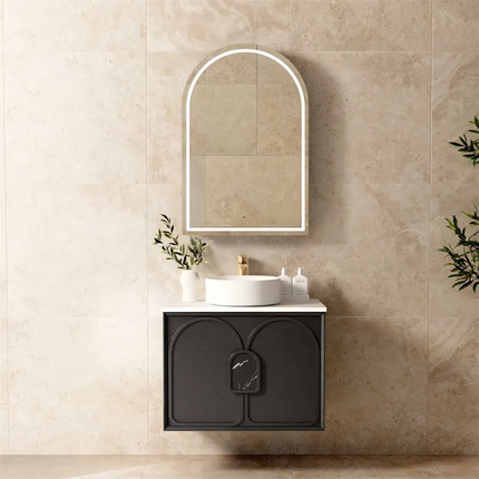 Otti Laguna Mark II Wall Hung Vanity Black Oak 740X460X550