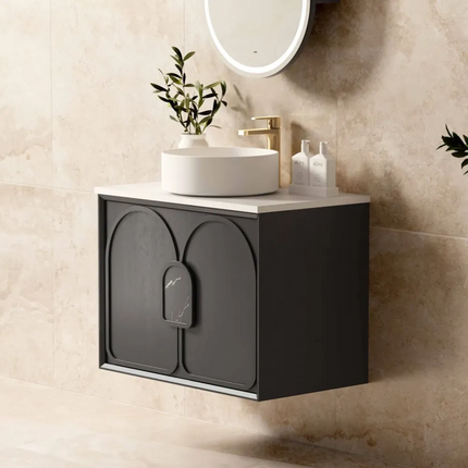 Otti Laguna Mark II Wall Hung Vanity Black Oak 740X460X550