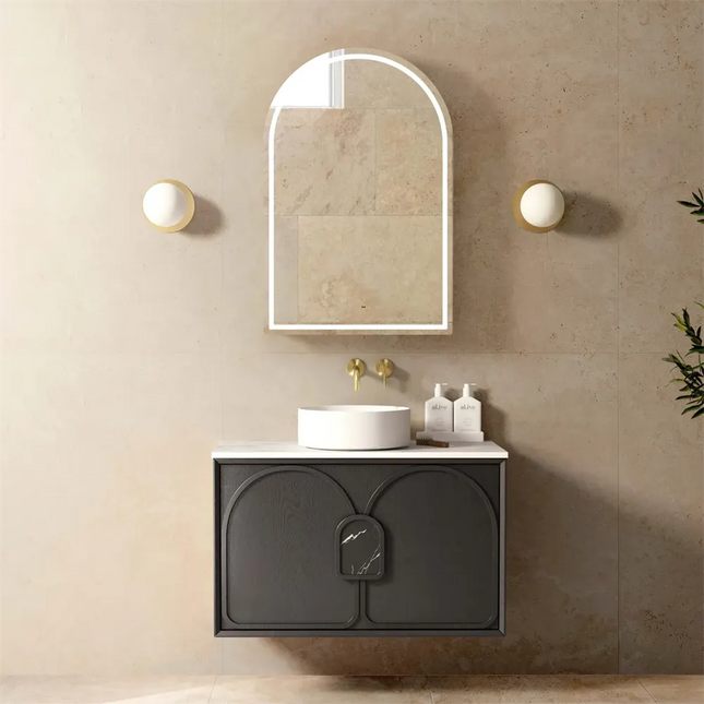 Otti Laguna Mark II Wall Hung Vanity Black Oak 890X460X550