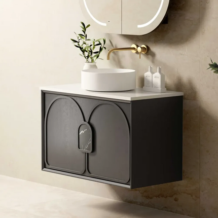 Otti Laguna Mark II Wall Hung Vanity Black Oak 890X460X550