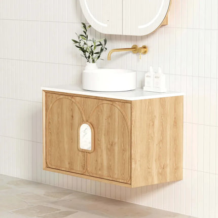 Otti Laguna Wall Hung Vanity American Natural Oak 890X460X550