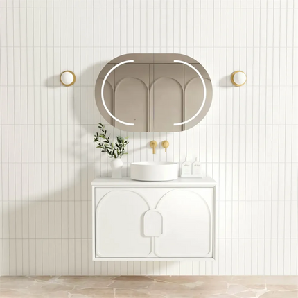 Otti Laguna Wall Hung Vanity Matte White 890X460X550