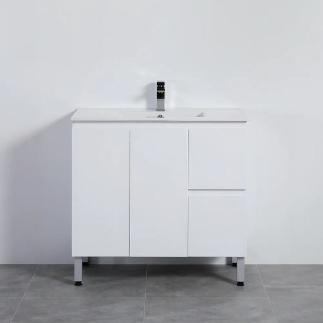 Alpha Gloss White Ensuite Free Standing Vanity on Legs