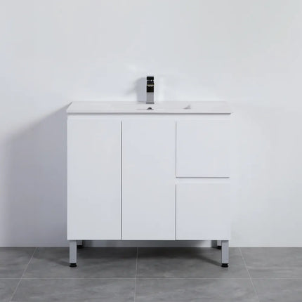Alpha Gloss White Ensuite Free Standing Vanity on Legs