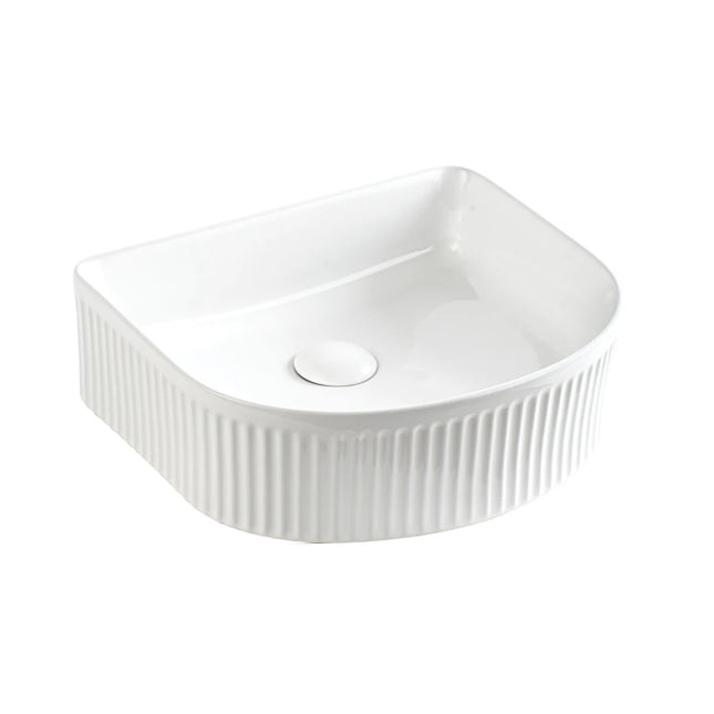 Arco Fluted Fine Ceramic Above Counter Basin White 400X350X130mm ,