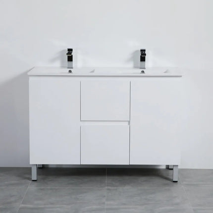 Alpha Gloss White Free Standing Vanity on Legs
