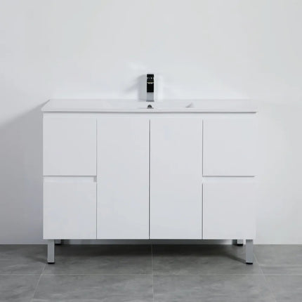 Alpha Gloss White Free Standing Vanity on Legs