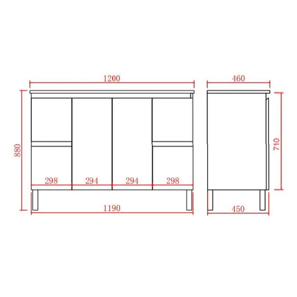 Alpha Gloss White Free Standing Vanity on Legs