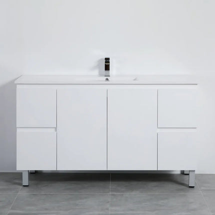 Alpha Gloss White Free Standing Vanity on Legs