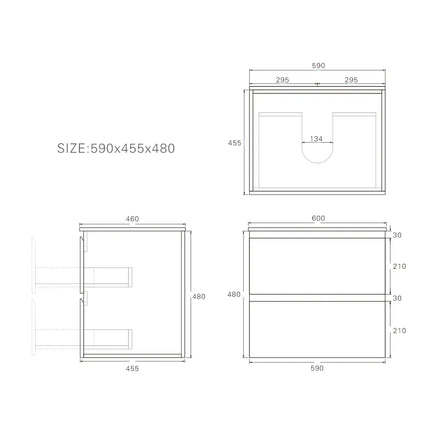 Alpha Gloss White Wall Hung Drawer Only Vanity