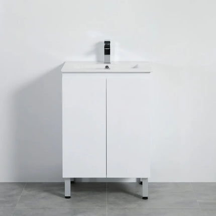 Alpha Gloss White Ensuite Free Standing Vanity on Legs