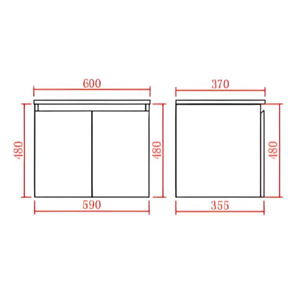 Alpha Gloss White Ensuite Wall Hung Vanity