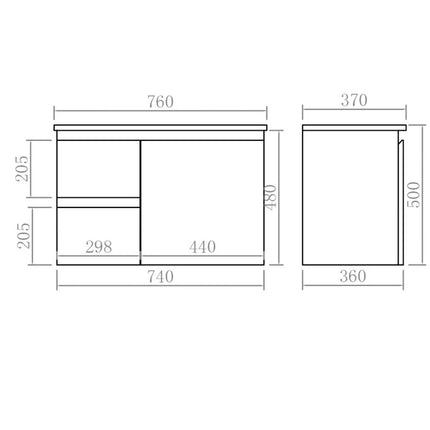 Alpha Gloss White Ensuite Wall Hung Vanity