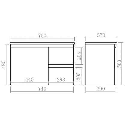 Alpha Gloss White Ensuite Wall Hung Vanity