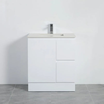 Alpha Gloss White Free Standing Vanity on Kickboard